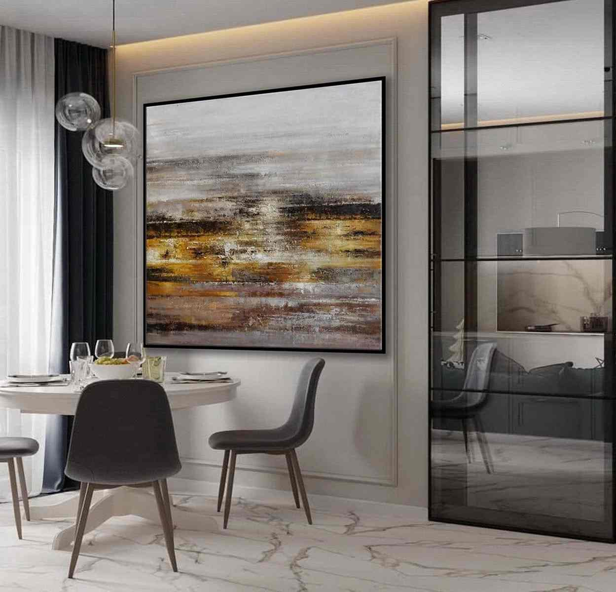 Oversized Brown Modern - original acrylic painting for study